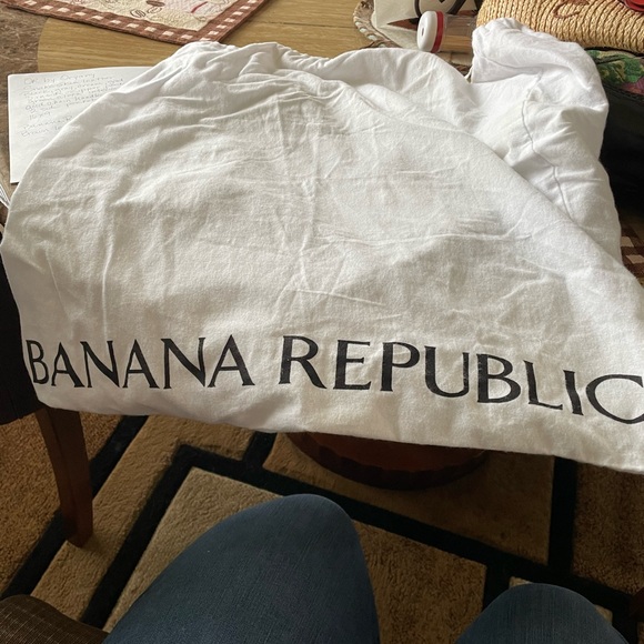 Large Banana Republic Leather shoulder bag with brown and gold sequins New - Picture 6 of 6